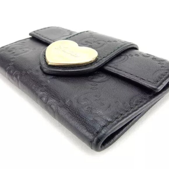 AUTHENTICITY GUARANTEED Gucci Key holder Key case Guccissima Black Gold Woman - Picture 4 of 5